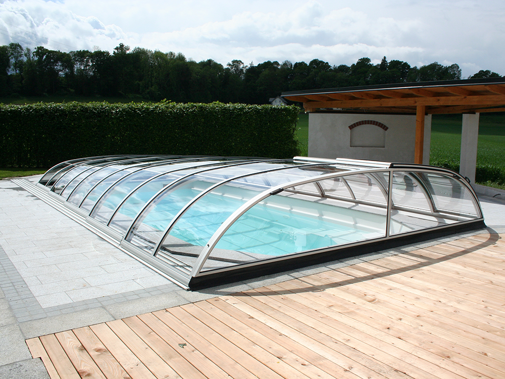 Pooltak Symphonie 3,50 x 5,50-7,50 m Klarglas 4 mm 3 sektioner - Bild 5
